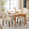 Parsons-Esszimmerstühle mit Knopfheftung, Set aus 6/4 Stück – gepolsterte Küchenstühle aus Stoff mit Holzbeinen und gepolsterten Sitzen – moderner Stil