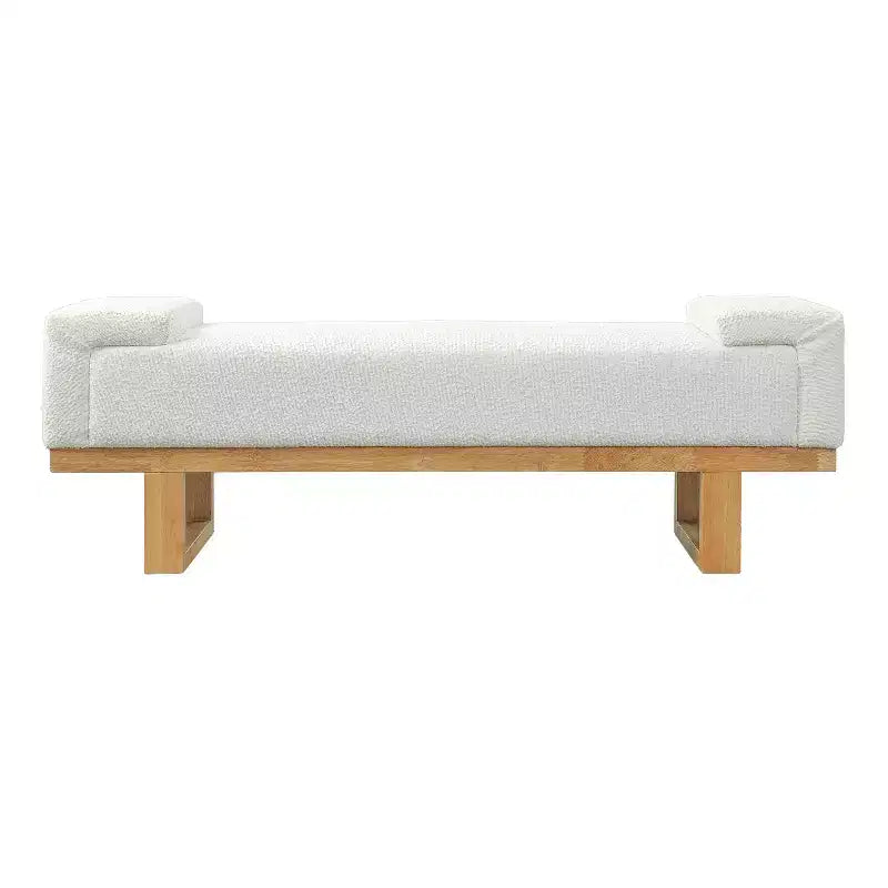 Christopher Knight Home Paulina moderne bank van rubberhout met bouclébekleding