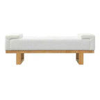Christopher Knight Home Paulina moderne bank van rubberhout met bouclébekleding