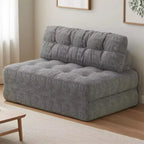 Divano letto futon pieghevole in velluto a coste, poltrona letto trasformabile da pavimento con cuscino e supporto per la schiena
