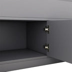 Letto a piattaforma Captain matrimoniale o singolo con 4 cassetti e ripiani contenitori, struttura in legno massello con testiera libreria contenitore