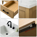 Mobile bagno Vanity Art 72 con doppio lavabo e piano in marmo composito