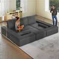 Verstellbares Cloud-Ecksofa, bequemes Cord-Ecksofa mit tiefem Sitz und hohen Kissen, einfache Montage