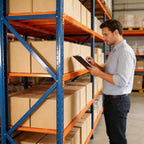 VIYET robuste Garagenregale, 4 Ebenen, verstellbare Metallregale mit 4400 lbs Tragfähigkeit, blau-orangefarbene industrielle Aufbewahrung für Gewerbe, Werkzeuge und Fitnessstudio