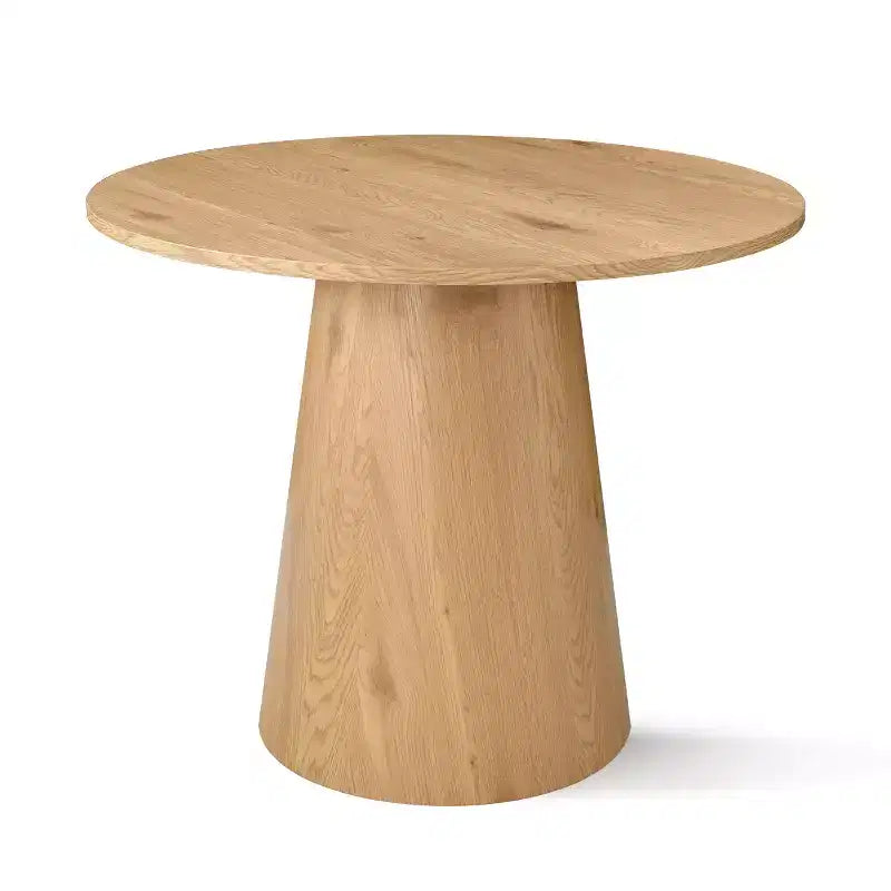 Set da pranzo compatto per 2 persone, sedie imbottite beige, tavolo da pranzo rotondo con piedistallo, arredo moderno compatto per cucina - Panipeachy