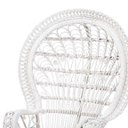 Kallima moderner bohemischer Pfauenstuhl aus weißem, naturfarbenem Rattan