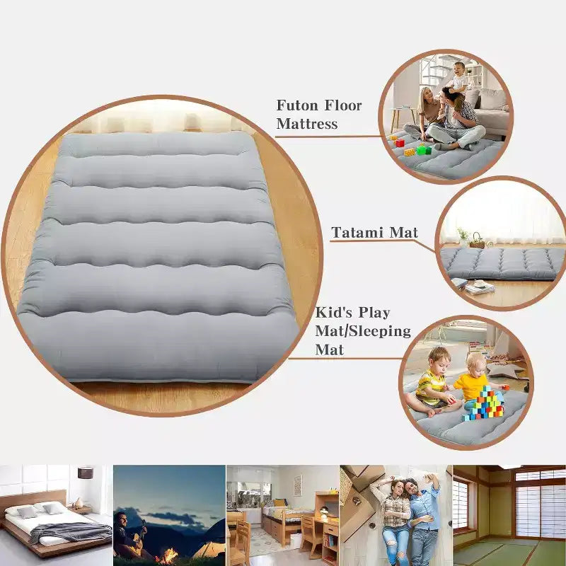 Japonská futonová matrace, skládací podložka na spaní na podlaze, tatami podložka do domácnosti, kempingová matrace