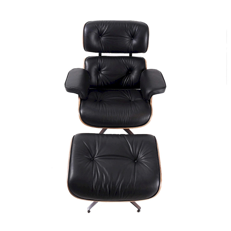 Moderner Ledersessel im Mid-Century-Stil, Relaxsessel mit Armlehnen und Liegefunktion