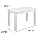 Prostokątny stół do jadalni Flash Furniture 46 x 30 z litej sosny