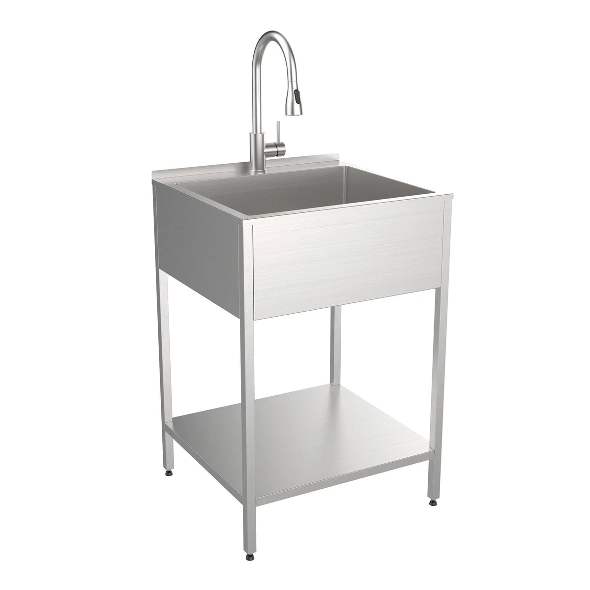 Évier et meuble de buanderie en acier inoxydable de 24 po de largeur x 22 po de profondeur x 35 po de hauteur