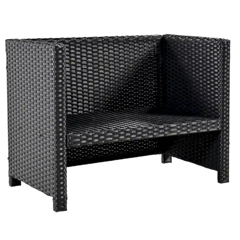 Spa-Umrandung, Spa-Gestell, viereckiges Outdoor-Lounge-Set aus Polyrattan