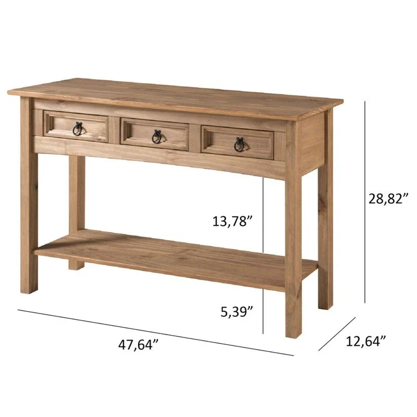 Holzkonsolentisch für den Flur mit 3 Schubladen Corona | Furniture Dash – N/A