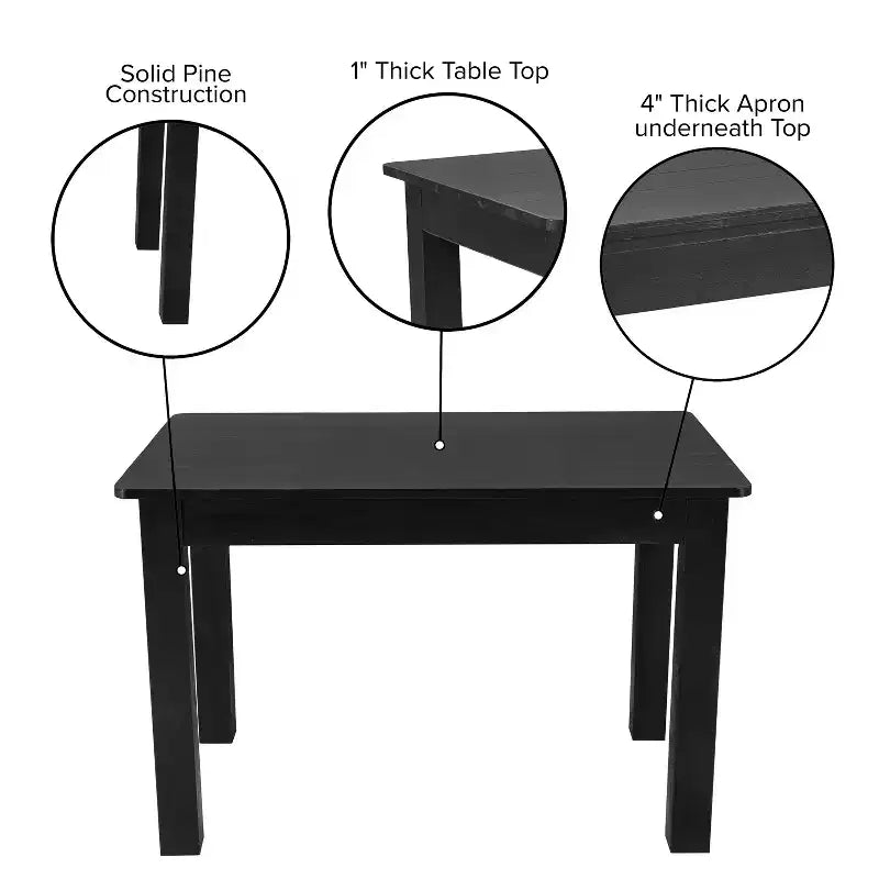 Prostokątny stół do jadalni Flash Furniture 46 x 30 z litej sosny
