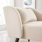 Moderner Samt-Chaiselongue-Sessel, gepolsterter Relaxsessel mit geschwungener Armlehne, Schlafsofa für Schlafzimmer, Büro oder Wohnzimmer