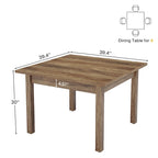 Quadratischer Esstisch, 100 cm, für 2–4 Personen, mit Beinen aus Massivholz für Wohn- und Esszimmer