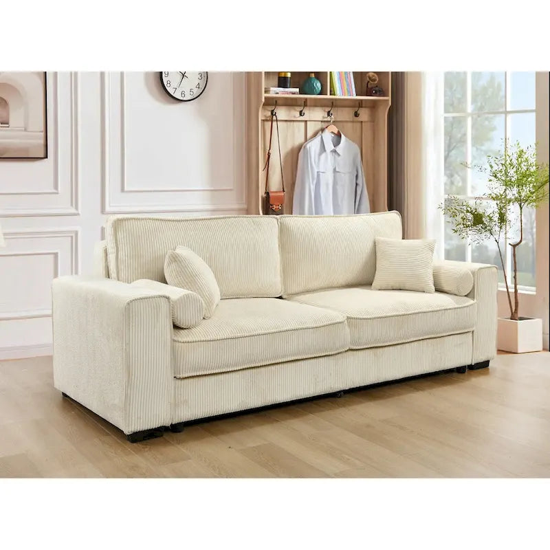Großes Schlafsofa von Roomfitters mit Stauraum, modernes 3-Sitzer-Sofa, gepolsterte Rückenlehne für kleine Räume