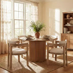 Christopher Knight Home Shankar moderne ronde eettafelset met 5 delen en stoelen met bekleding van rubberhout