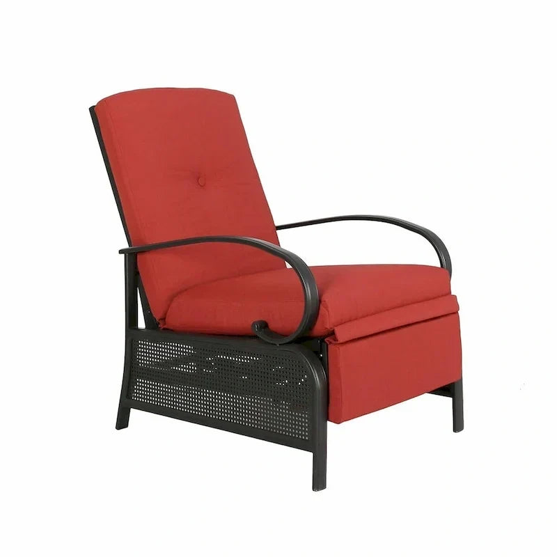 Cadeira reclinável ajustável de exterior, sofá de descanso com almofada - 38 (D) x 26.5 (W) x 38.5 (H) POLEGADAS