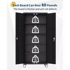 Armoire de rangement de garage à roulettes avec panneau perforé, armoire métallique verrouillable de 72 pouces de hauteur avec 2 portes et 4 étagères réglables pour atelier de garage