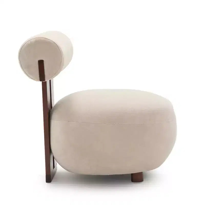 Moderní designové křeslo Christopher Knight Home Chariya z kaučukovníkového dřeva s velurovým čalouněním a válcovým opěradlem