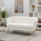 Kleines Mini-Sofa für zwei Personen mit goldenem Metallbein – 2 Sitzplätze